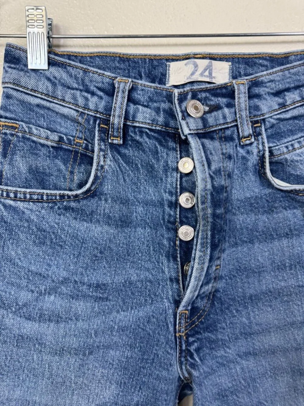 Free People French Girl Flare Jeans size 24 Blue Denim Western Cowgirl Country
